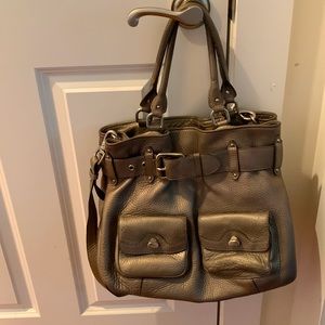 Cole Haan Gray and Silver Satchel Bag